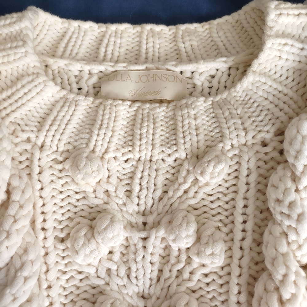 Ulla Johnson M Colette sweater cable knit chunky cream cotton - Picture 9 of 12
